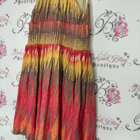 Free people dress Indian summer sunset 🌅 shimmer gold orange yellow red - Picture 5 of 10